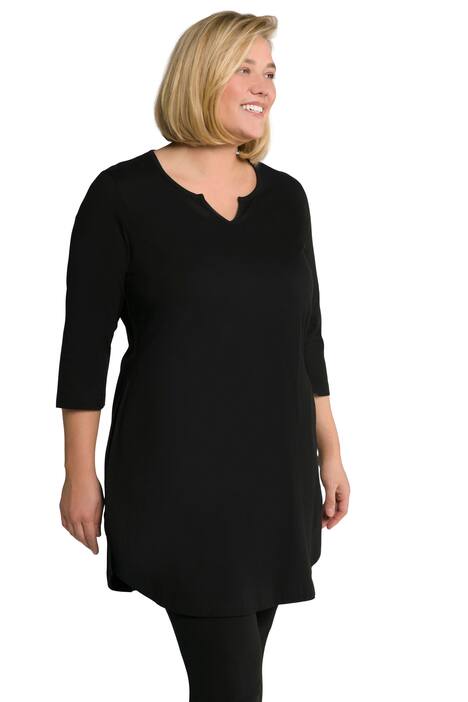 Dlouhé tričko, tunikový výstřih, 3/4 rukávy, kapsy