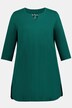 Notch Neck Curved Hem Cotton Swing Knit Tunic