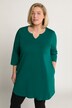 Notch Neck Curved Hem Cotton Swing Knit Tunic
