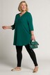 Notch Neck Curved Hem Cotton Swing Knit Tunic
