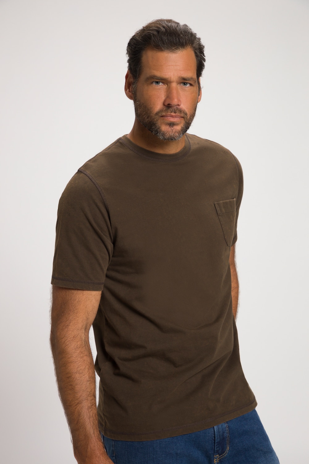 Grote Maten T-shirt, Heren, bruin, Maat: XL, Katoen, JP1880