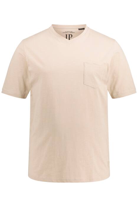 Tričko, kolekce Basic, krátké rukávy, výstřih do V, žíhaný žerzej, do 8XL