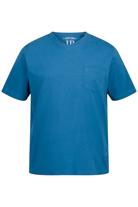 Tričko, kolekce Basic, krátké rukávy, výstřih do V, žíhaný žerzej, do 8XL
