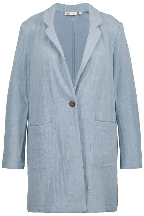 Dlouhý blejzr, klopový límec, oversize, biobavlna