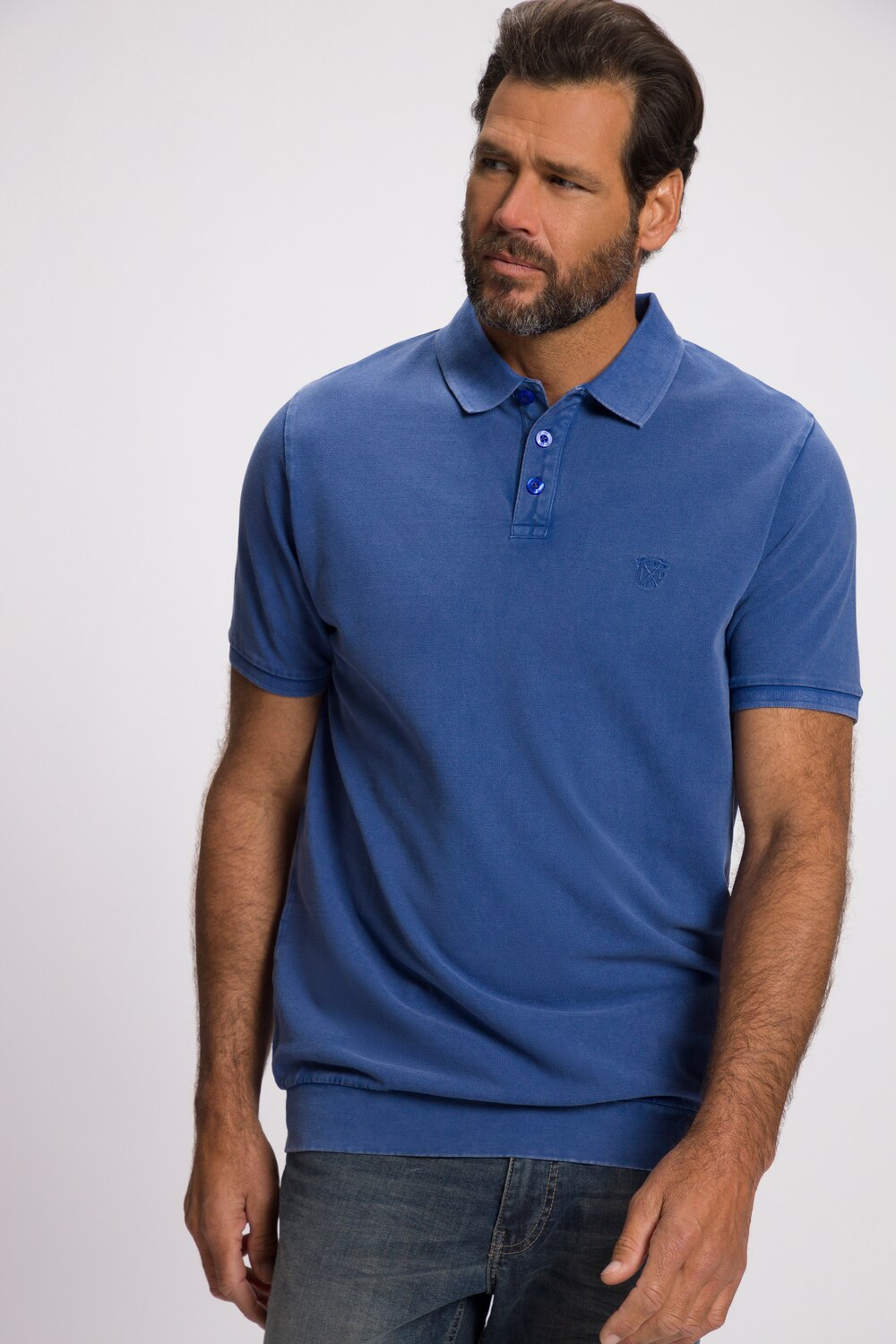 Grote Maten poloshirt, Heren, blauw, Maat: 4XL, Katoen, JP1880