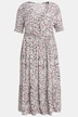 Kleid, A-Line, Flower Print, V-Ausschnitt, Halbarm