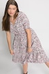 Kleid, A-Line, Flower Print, V-Ausschnitt, Halbarm