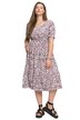 Šaty, A střih, květovaný potisk, výstřih do V, krátké rukávy