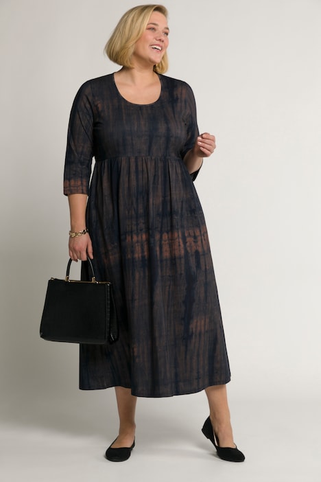 Tie Dye Print Empire Cotton Knit A-line Dress | Maxi Dresses | Dresses
