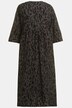 Klänning, jersey, animalmönster, v-ringning, trekvartsärm