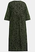 Kleid, Jersey, Animal Muster, V-Ausschnitt, 3/4-Ärmel