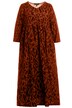 Šaty, žerzej, zvířecí vzor, výstřih do V, 3/4 rukávy