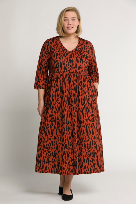 Wellwits Damesjurk Vintage Jaren '40 - Met Halsketting, 3/4 Mouwen, Knopen En Hoge Taille