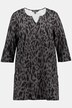 Longshirt, Animal Print, Tunika Ausschnitt, 3/4-Ärmel