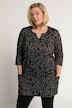 Longshirt, Animal Print, Tunika Ausschnitt, 3/4-Ärmel