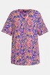 Paisley Print Partial Button Short Sleeve Blouse