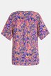 Paisley Print Partial Button Short Sleeve Blouse