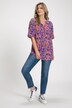 Paisley Print Partial Button Short Sleeve Blouse
