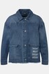 Jeansjacke, Schriftdruck, Oversized, Fransen, Hemdkragen