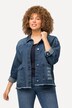 Jeansjacke, Schriftdruck, Oversized, Fransen, Hemdkragen