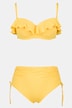 bikini, structuur, softcups, neckholder, volant