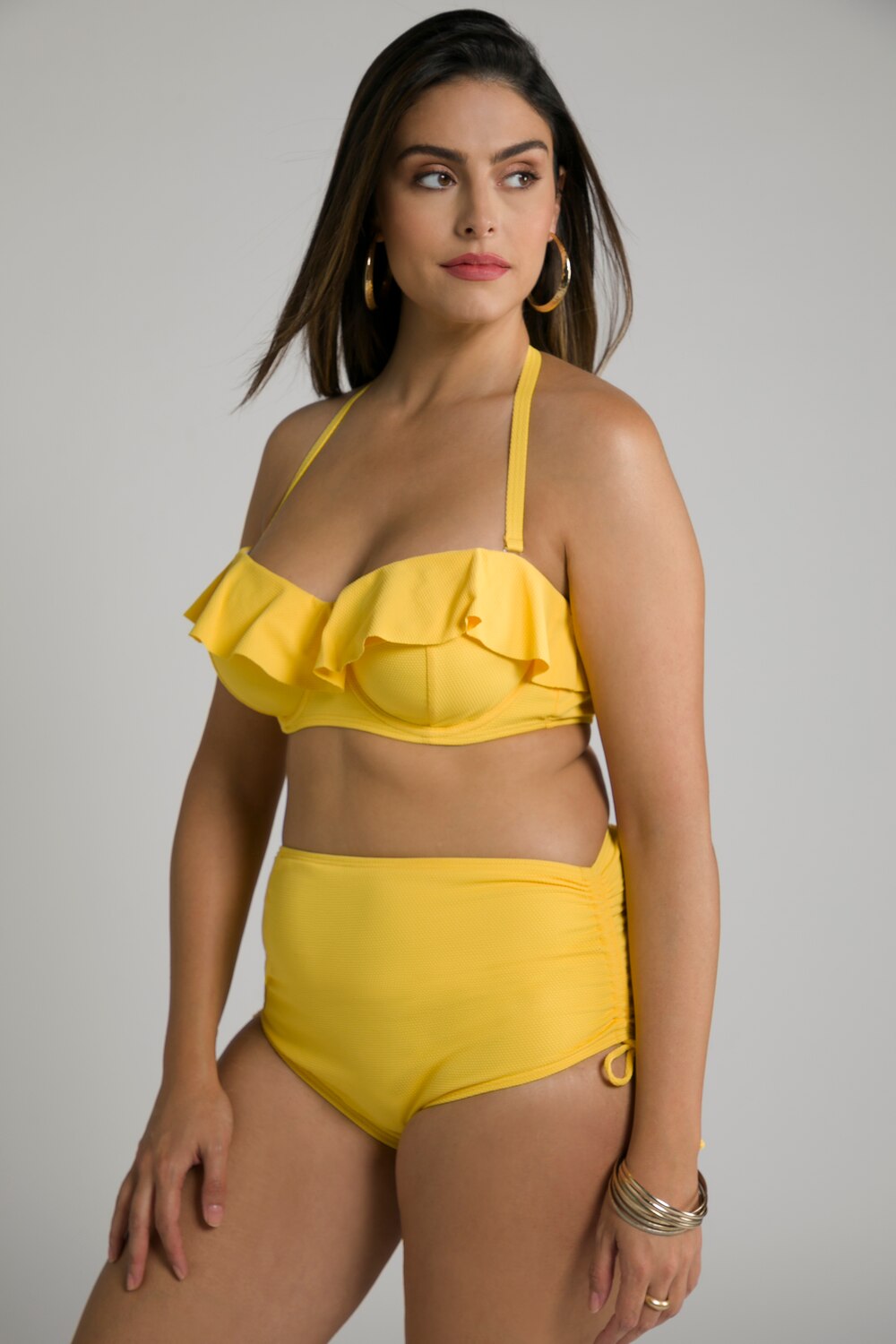 Grote Maten bikini, Dames, geel, Maat: 44, Polyester/Synthetische vezels/Elastaan, Ulla Popken