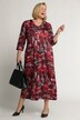 Kleid, Jersey, Grafik Muster, V-Ausschnitt, 3/4-Ärmel
