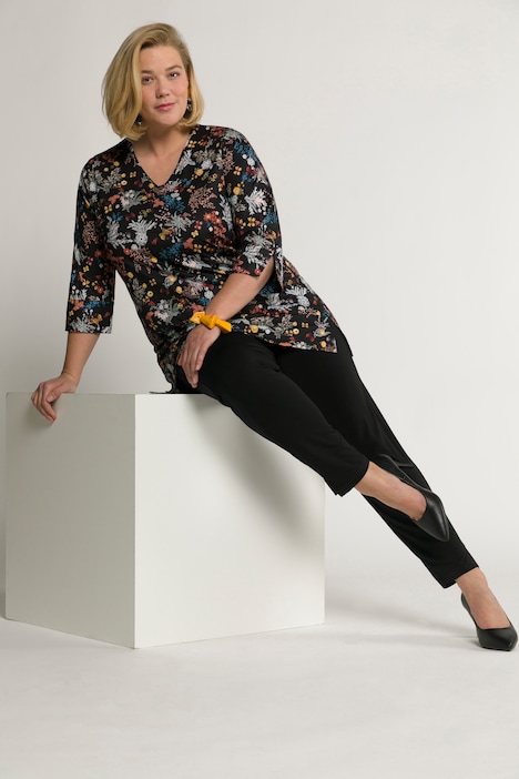 Matte Jersey Print Vented Tunic