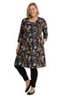 Šaty, potisk, A střih, kulatý výstřih, 3/4 rukávy