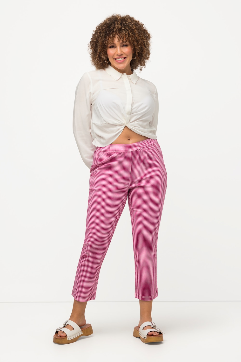 Grote Maten bengaline 7/8-broek Sienna, Dames, roze, Maat: 44, Viscose/Synthetische vezels, Ulla Popken