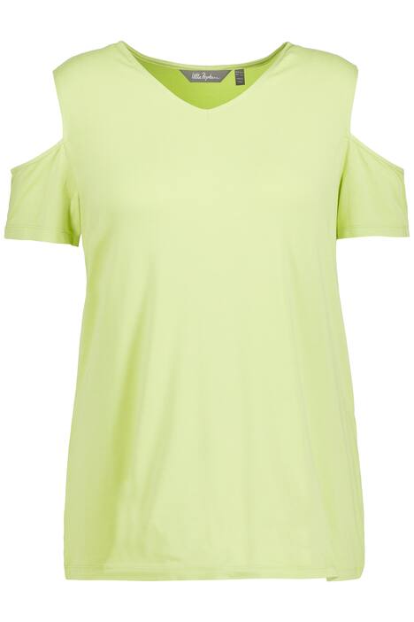 Tričko, průstřihy na ramenou, výstřih do V, krátké rukávy