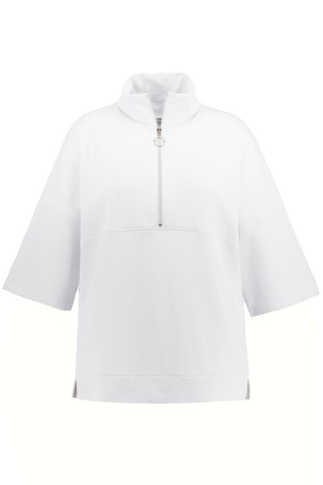 Mikina, příčný šev, oversize, stojáček, krátké rukávy