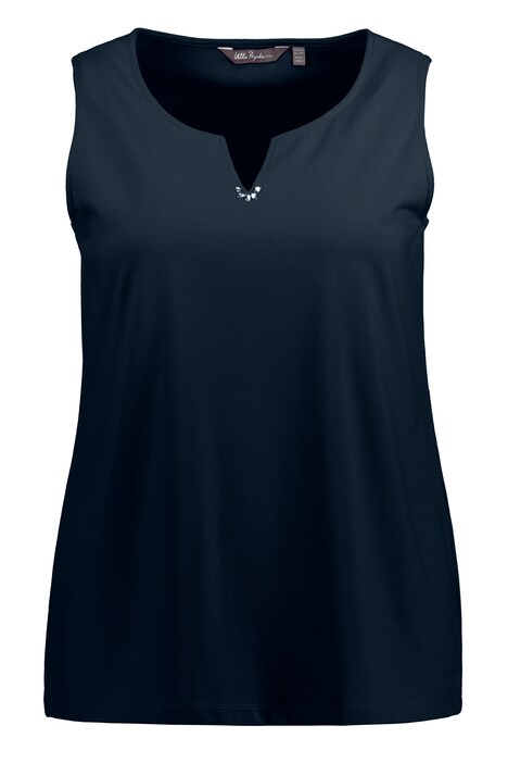 Teplákový top, kamínky, tunikový výstřih, bez rukávů