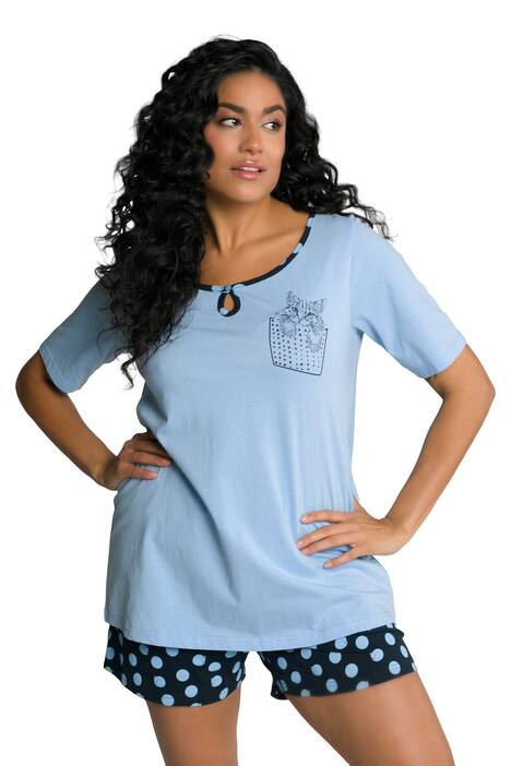 Krátké pyžamo, kočka, kulatý výstřih, krátké rukávy