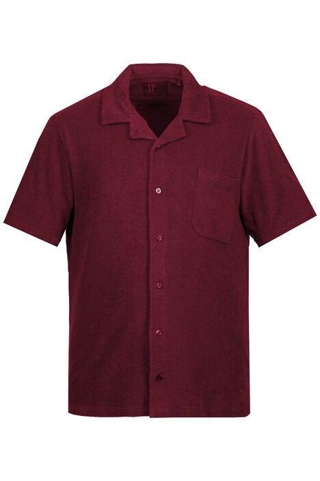 Froté košile, krátké rukávy, Cuba límec, střih Modern Basic