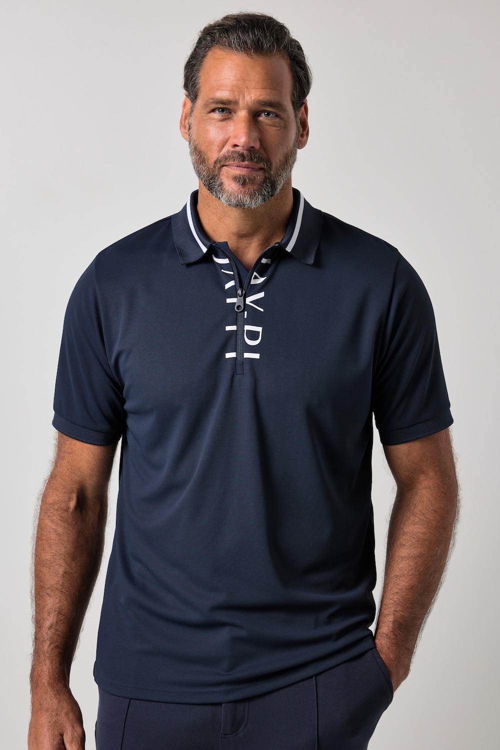 Poloshirt, Golf, Zipper, Halbarm, Kontrast Details, bis 7 XL