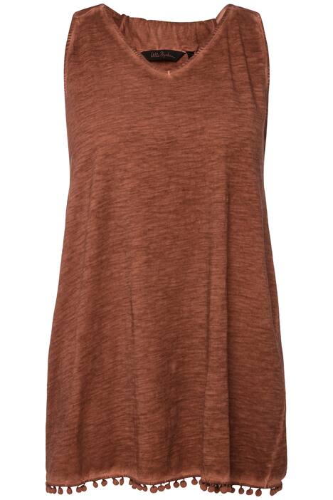 Top, bambule, A střih, výstřih do V, bez rukávů