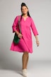 Kleid, A-Linie, Tunika-Ausschnitt, 3/4-Arm, Leinenmix