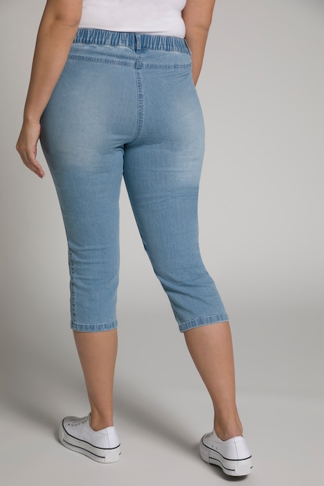 Elastic Inset Slim Leg Sienna Fit Stretch Capri Jeans