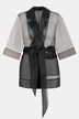 Sheer Organza Open Front Belted Jacket