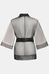 Sheer Organza Open Front Belted Jacket