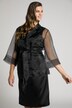 Sheer Organza Open Front Belted Jacket