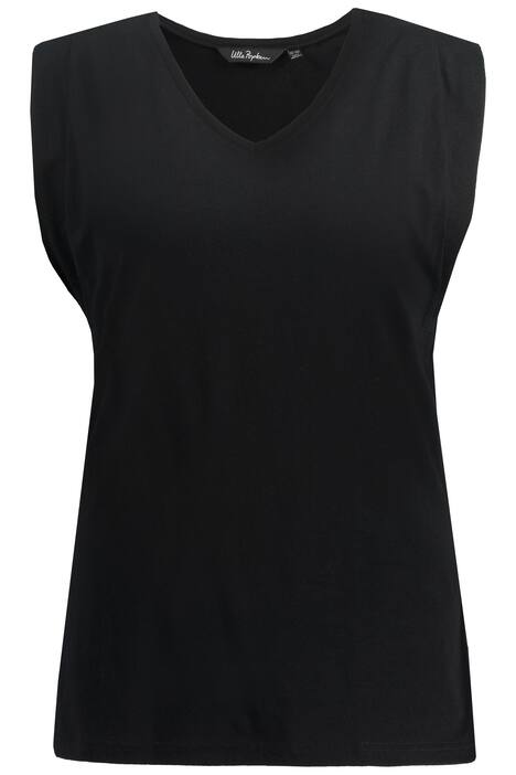 Tričko, ramenní vycpávky, kulatý výstřih, krátké rukávy