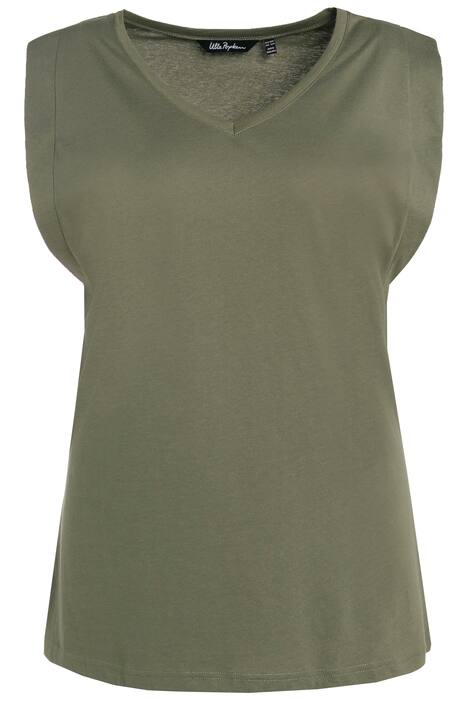 Tričko, ramenní vycpávky, kulatý výstřih, krátké rukávy