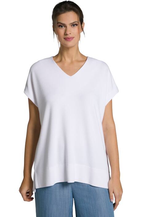 Tričko, kalichový límec, Classic, výstřih do V, krátké rukávy