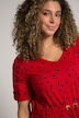 Multi Dot V-Neck Cotton Knit Dress