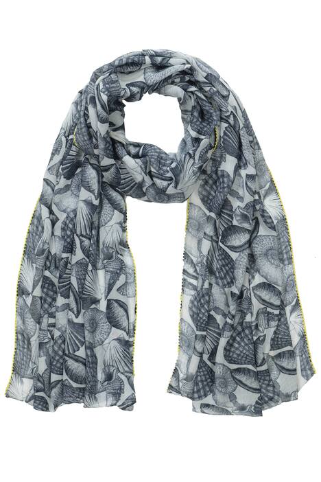 Šál, mušlový potisk, extra dlouhý
