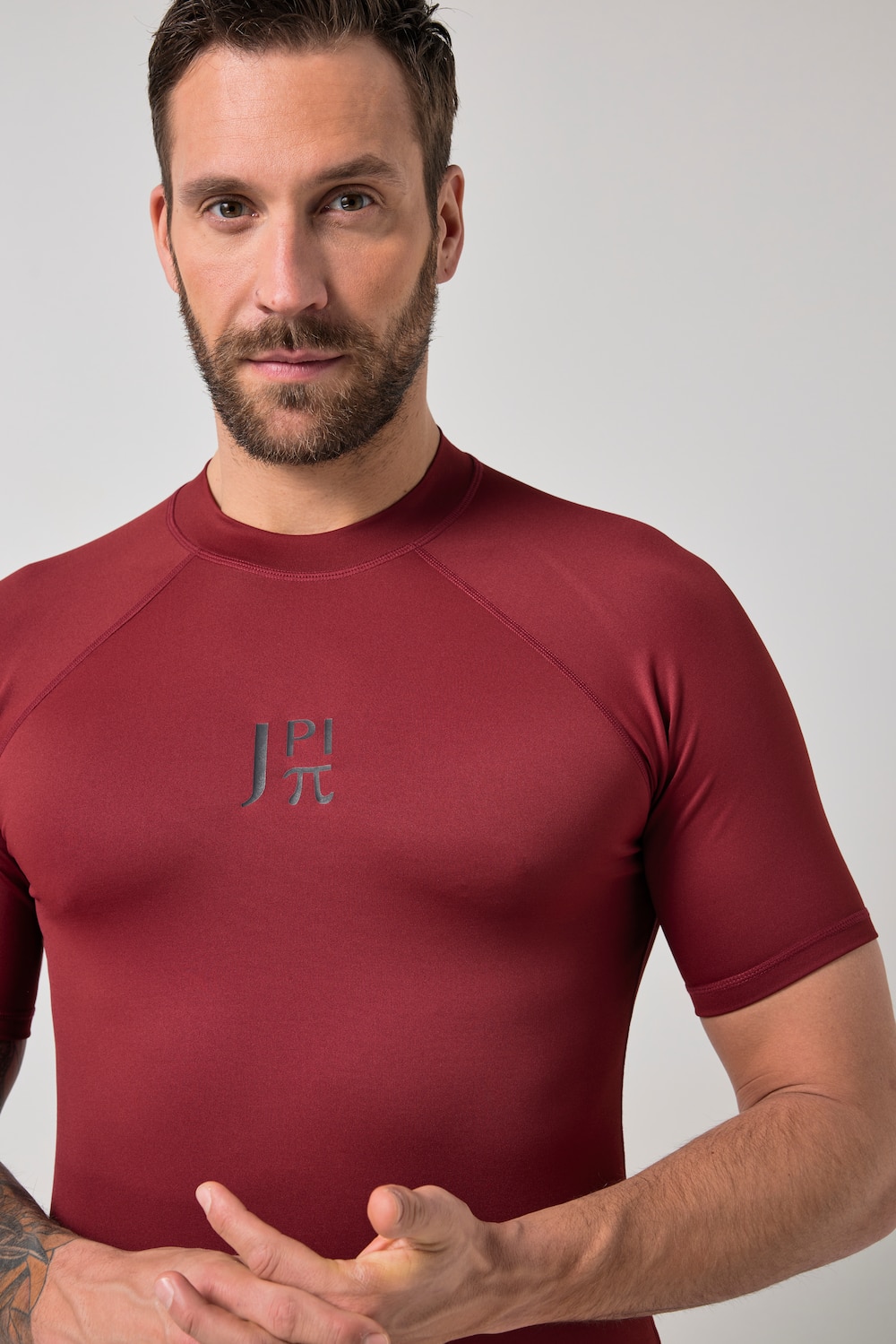 Stora storlekar tröja med halvlång ärm, Her, röd, storlek: 3XL, Polyester, JAY-PI