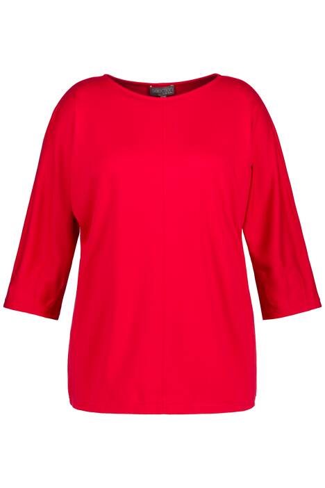 Tričko, ozdobný šev, lodičkový výstřih, 3/4 netopýří rukávy