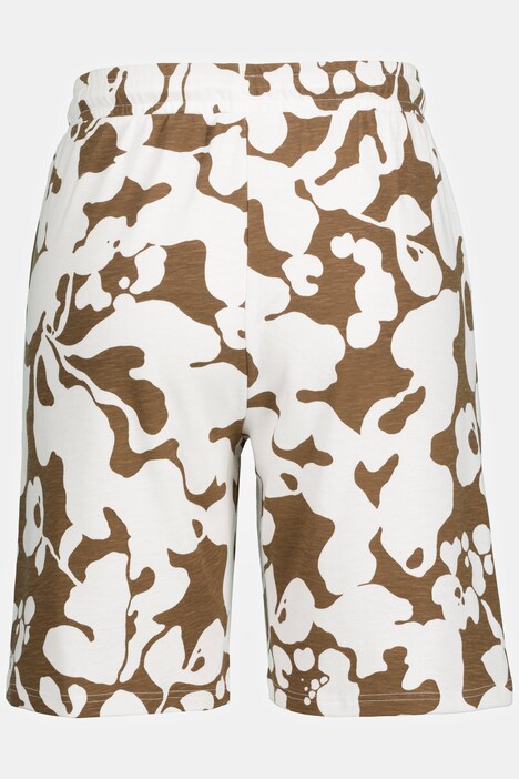 Jersey-Shorts, floraler Druck, weites Bein, Biobaumwolle